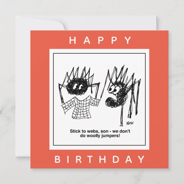 Tarjeta Spider dice Personalizado "Métete a las webs". (Anverso)