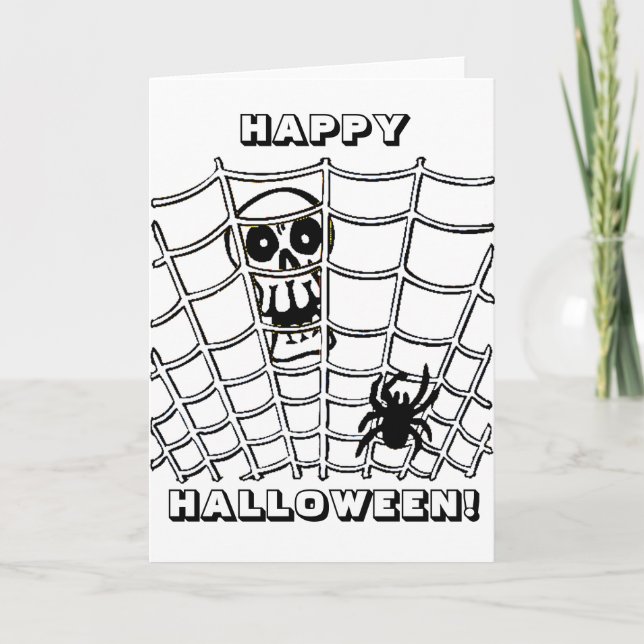 Tarjeta Spider in Web with Skull (Anverso)