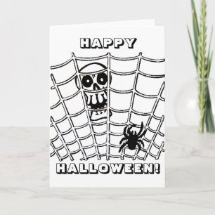 Tarjeta Spider in Web with Skull