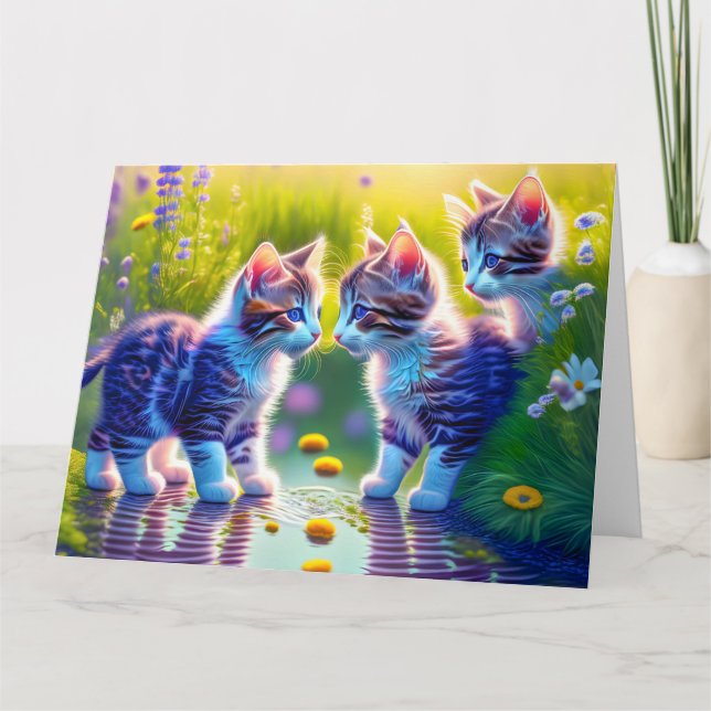 Tarjeta Spielende Katzenkinder (Anverso)