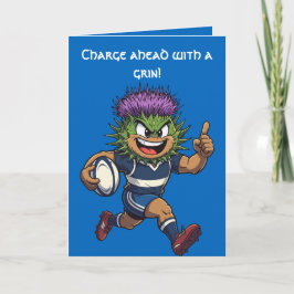 Tarjeta Spiky Sprint Scottish Thistle Rugby Mascot