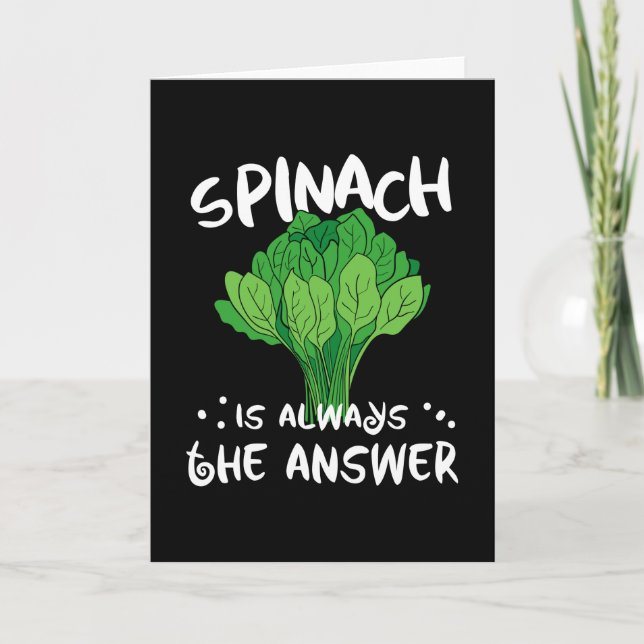 Tarjeta Spinach Is Always The Answer Vegan (Anverso)