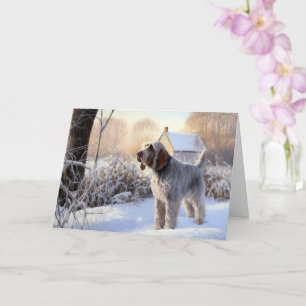 Tarjeta Spinone Italiano Deja Que Nieva A Los Navidades