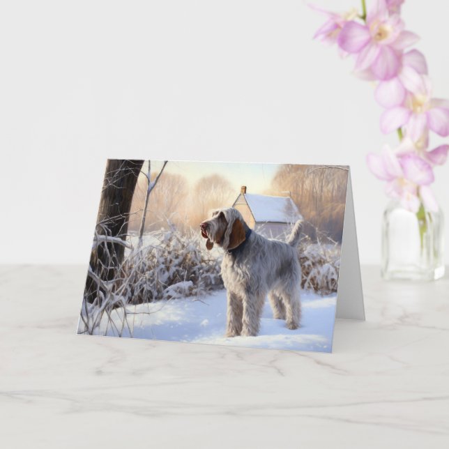 Tarjeta Spinone Italiano Let It Snow Navidad (Orquídea)