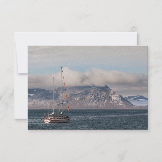 Tarjeta Spitsbergen Svalbard Sailboat (Anverso)