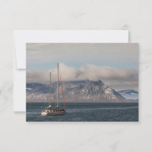 Tarjeta Spitsbergen Svalbard Sailboat