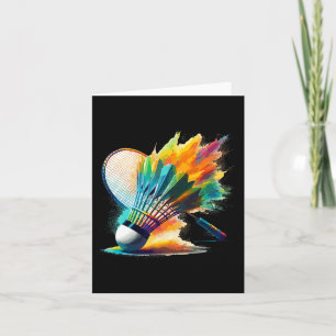 Tarjeta Splash Art Badminton Player Shuttle Racket Sports