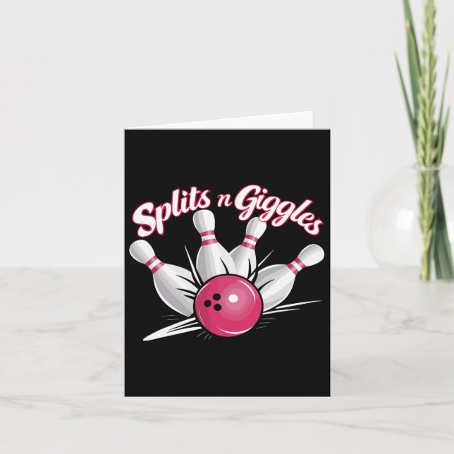 Tarjeta Splits N Giggles Funny Bowler Bowler Ball (Anverso)