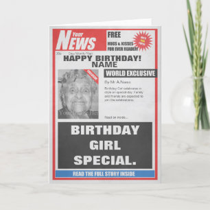 Tarjeta Spoof Newspaper Photo Upload Birthday Card