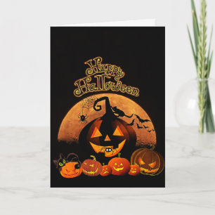 Tarjeta Spookkin Pumpkin Happy Halloween Card