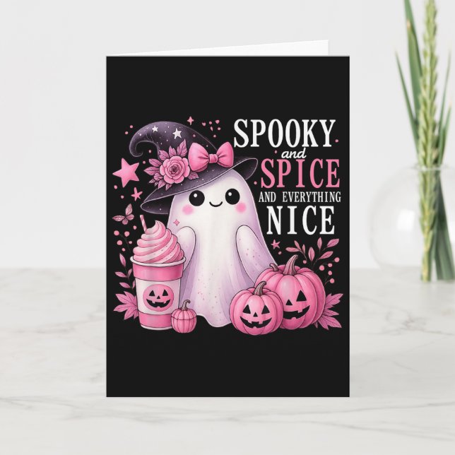 Tarjeta Spooky And Spice And Everything Nice Halloween Pin (Anverso)