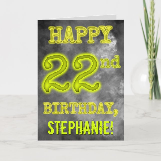 Tarjeta Spooky Glowing Aura Look "HAPPY 22nd BIRTHDAY" (Anverso)