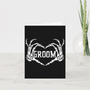 Tarjeta Spooky Groom Skeleton Hands Halloween Engagement W
