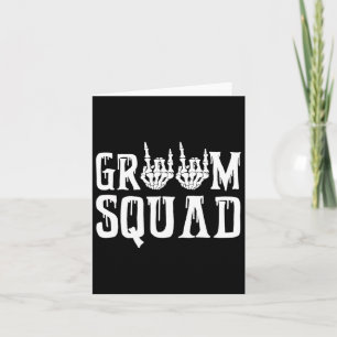 Tarjeta Spooky Groom Squad Boda gótico Halloween Bachel