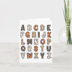 Tarjeta Spooky Halloween Teachet Alphabet