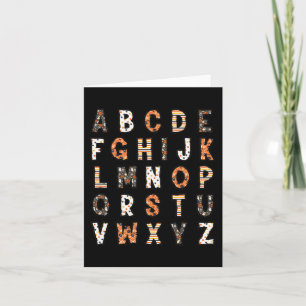 Tarjeta Spooky Halloween Teachet Alphabet