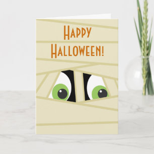 Tarjeta Spooky Mummy Head Halloween Greet Card