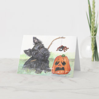 Tarjeta Spooky Scottie Holliday Card