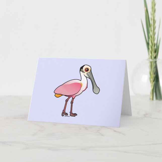 Tarjeta Spoonbill rosado lindo (Anverso)