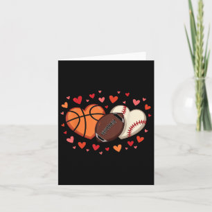 Tarjeta Sports Love Heart Football Basketball Valentine