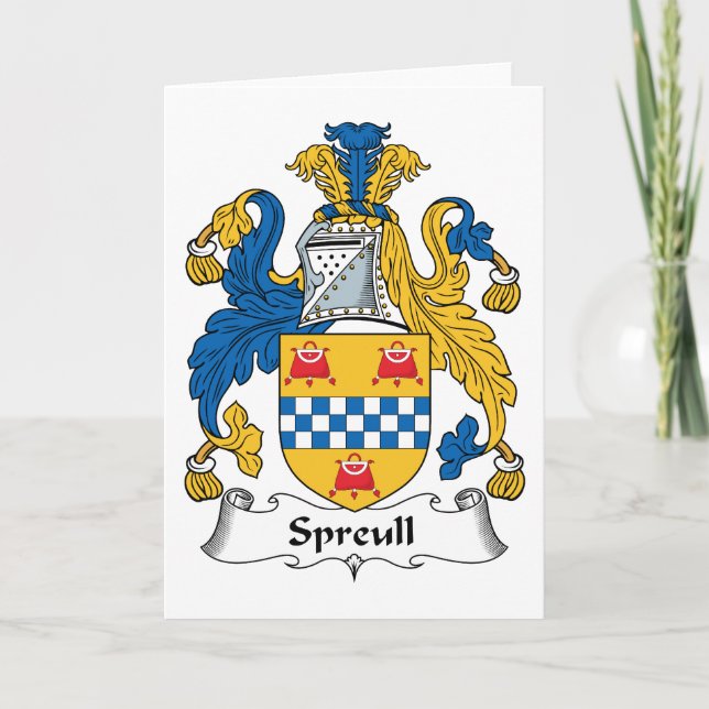 Tarjeta Spreull Family Crest (Anverso)