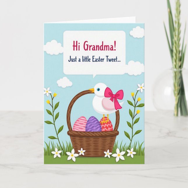 Tarjeta Spring Avian Basket Egg Card (Anverso)