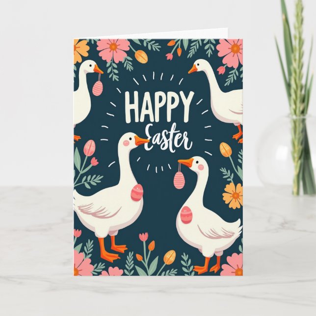 Tarjeta Spring Garden Fowl Celebration Card (Anverso)
