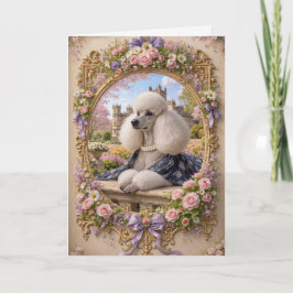 Tarjeta Spring Is In The Air, Poodle Blank Card