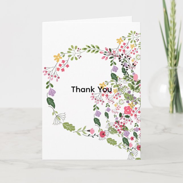 Tarjeta Spring Time Flowers Thank You  (Anverso)