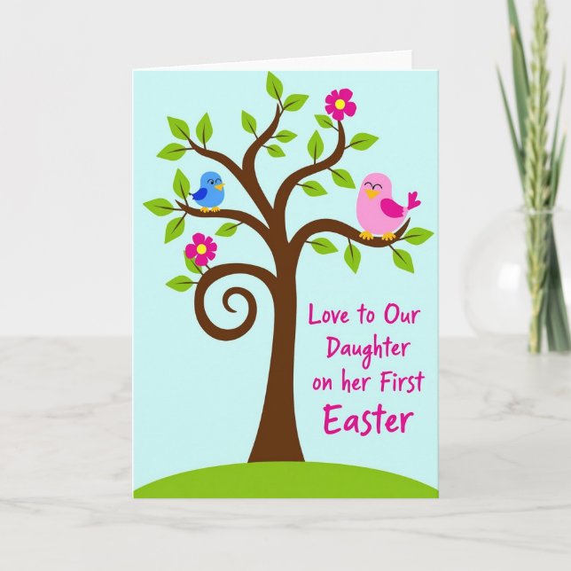 Tarjeta Spring Tree Daughter Easter Card (Anverso)