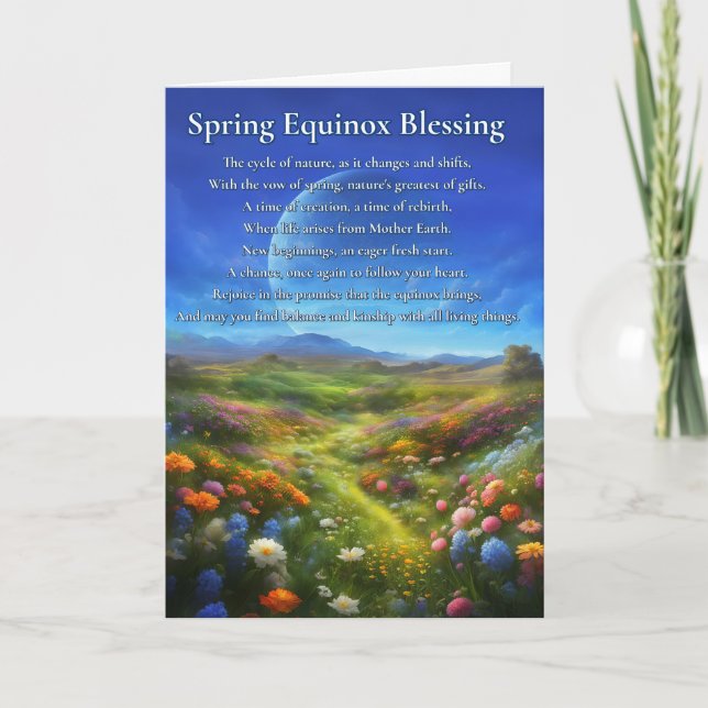 Tarjeta Spring Vernal Equinox Ostara Pretty Flower (Anverso)