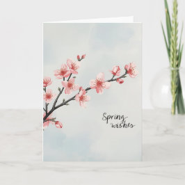 Tarjeta Spring Wishes – Cherry Blossom Greeting Card