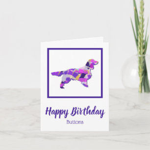 Tarjeta Springer Spaniel Dog Silhouette Purple PY&B