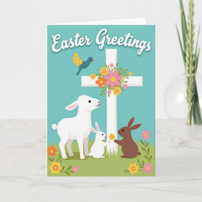 Tarjeta Springtime Joy Animal Friends Card (Anverso)