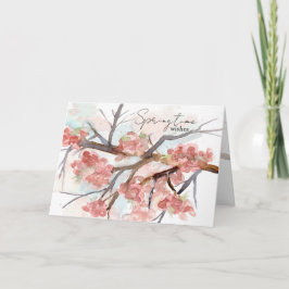 Tarjeta Springtime quiere arbol de flores de cerezo rosado