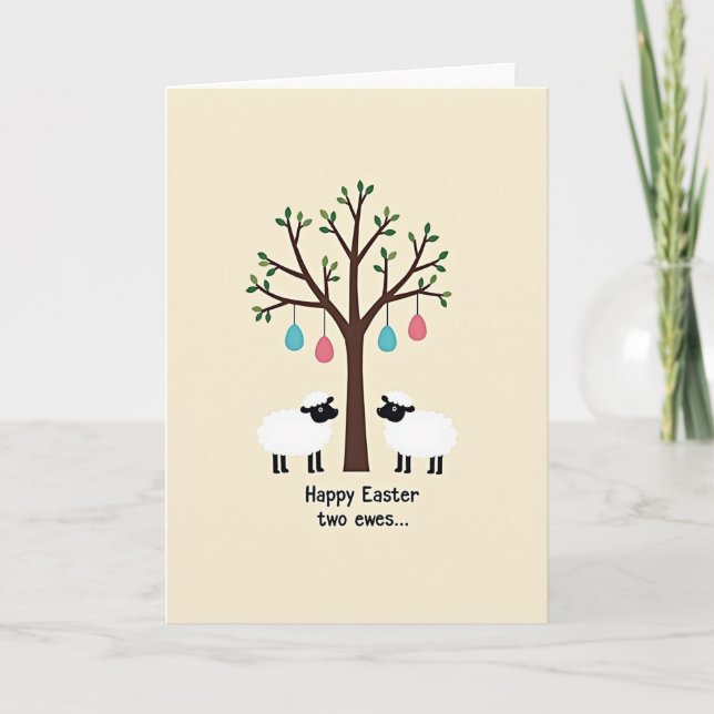 Tarjeta Springtime Sheep Tree Art Card (Anverso)