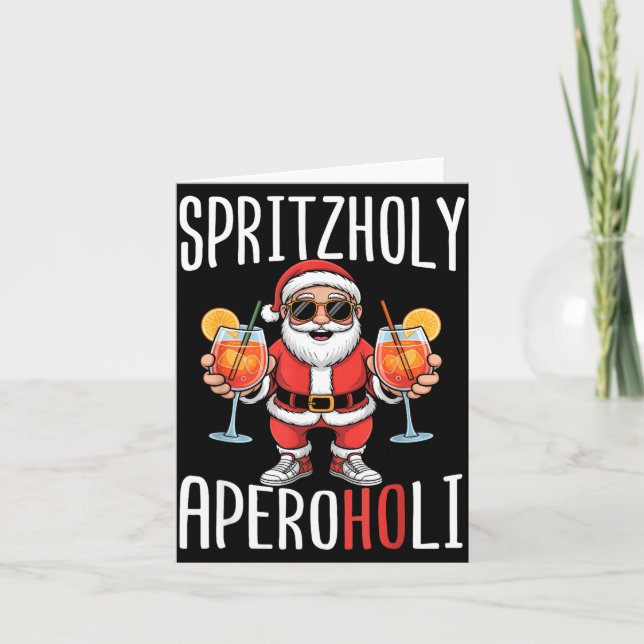 Tarjeta Spritzholy Aperoholi - Santa Aperitif Funny Spritz (Anverso)