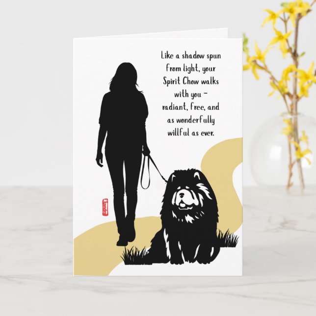 Tarjeta SPUN FROM LIGHT Chow memorial (flor amarilla)