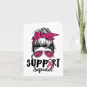 Tarjeta Squad Messy Bun Guerrero Rosa Cáncer de Mama