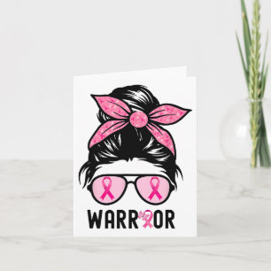 Tarjeta Squad Messy Bun Guerrero Rosa Cáncer de Mama