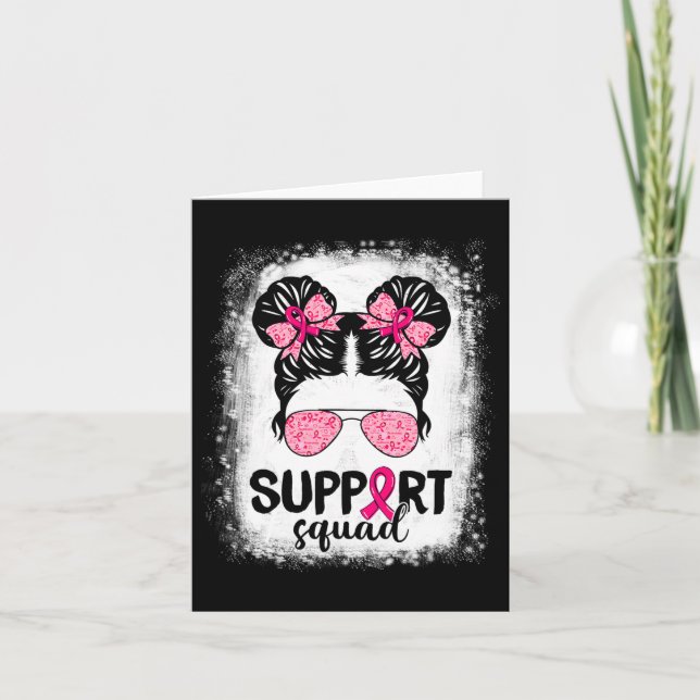 Tarjeta Squad Messy Bun Guerrero Rosa Cáncer de Mama (Anverso)