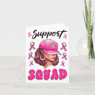 Tarjeta Squad Messy Bun Guerrero Rosa Cáncer de Mama