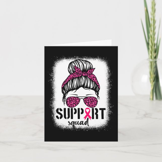 Tarjeta Squad Messy Bun Guerrero Rosa Cáncer de Mama (Anverso)