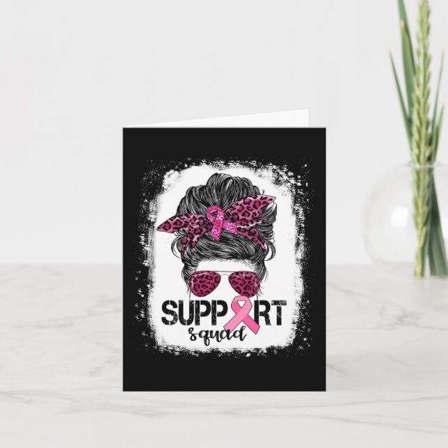 Tarjeta Squad Messy Bun Guerrero Rosa Cáncer de Mama (Anverso)