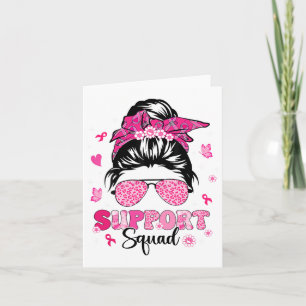 Tarjeta Squad Messy Bun Guerrero Rosa Cáncer de Mama