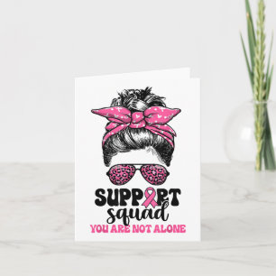 Tarjeta Squad Messy Bun Guerrero Rosa Cáncer de Mama
