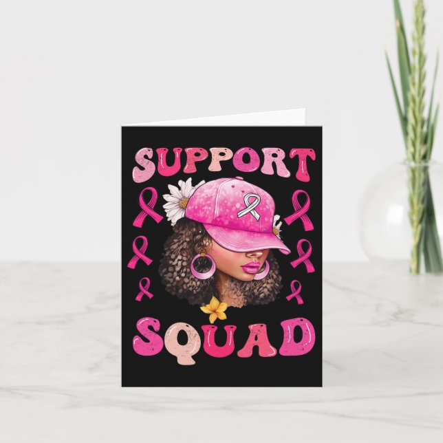 Tarjeta Squad Messy Bun Guerrero Rosa Cáncer de Mama (Anverso)