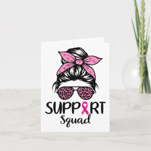 Tarjeta Squad Messy Bun Leopard Pink Breast Cancer