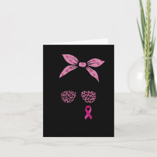 Tarjeta Squad Messy Bun Leopard Pink Breast Cancer