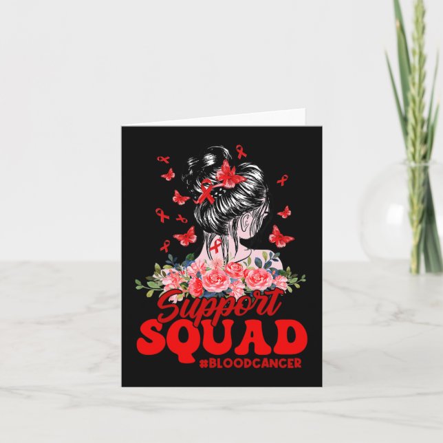 Tarjeta Squad Messy Bun mariposa Mariposa Cinta roja (Anverso)